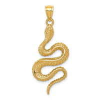 Load image into Gallery viewer, 14K Polished Textured Snake Pendant
