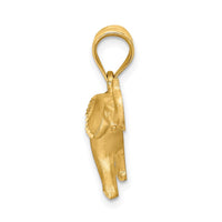 Load image into Gallery viewer, 14K Brushed Diamond-cut Elephant Pendant
