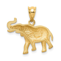 Load image into Gallery viewer, 14K Brushed Diamond-cut Elephant Pendant
