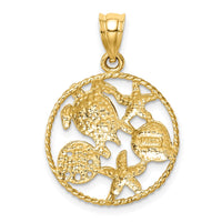 Load image into Gallery viewer, 14K w/White Rhodium Polished Sealife Pendant
