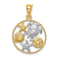 Load image into Gallery viewer, 14K w/White Rhodium Polished Sealife Pendant
