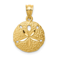 Load image into Gallery viewer, 14K Brushed Diamond-Cut Sand Dollar Pendant
