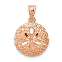 Load image into Gallery viewer, 14K Rose Brushed Diamond-Cut Sand Dollar Pendant
