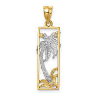 Load image into Gallery viewer, 14K Two-tone Palm Tree Pendant
