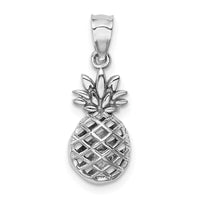 Load image into Gallery viewer, 14K White Polished 3D Pineapple Pendant
