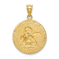 Load image into Gallery viewer, 14K Brushed Angel Pendant
