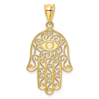Load image into Gallery viewer, 14K Polished and Enameled Hamsa Pendant
