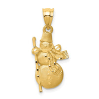 Load image into Gallery viewer, 14K Diamond-cut Brushed and Polished Snowman Pendant
