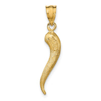 Load image into Gallery viewer, 14K Brushed 3D Italian Horn Pendant
