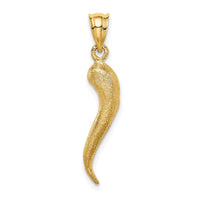 Load image into Gallery viewer, 14K Brushed 3D Italian Horn Pendant
