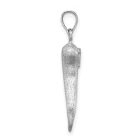 Load image into Gallery viewer, 14K White Brushed 3D Italian Horn Pendant

