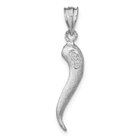 Load image into Gallery viewer, 14K White Brushed 3D Italian Horn Pendant
