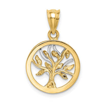 Load image into Gallery viewer, 14K Two-tone Polished Tree of Life Pendant
