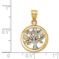 Load image into Gallery viewer, 14K Two-tone Polished Tree of Life Pendant
