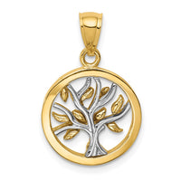 Load image into Gallery viewer, 14K Two-tone Polished Tree of Life Pendant
