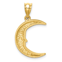Load image into Gallery viewer, 14k Satin Diamond-cut Moon Pendant
