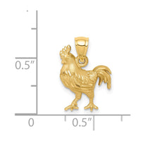 Load image into Gallery viewer, 14k Satin D/C Rooster Pendant
