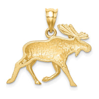 Load image into Gallery viewer, 14K Brushed &amp; Diamond-cut Alaskan Moose Pendant
