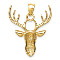 Load image into Gallery viewer, 14K Polished Deer Head Pendant

