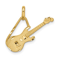Load image into Gallery viewer, 14K Brushed &amp; Diamond-cut Guitar Pendant
