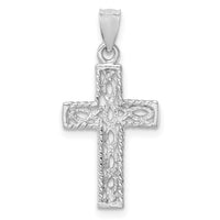 Load image into Gallery viewer, 14K White Polished Braided Cross Pendant
