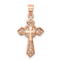 Load image into Gallery viewer, 14K Rose Polished Cross Pendant
