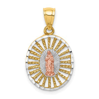 Load image into Gallery viewer, 14K Two-tone &amp; White Rhodium Polished Guadalupe Pendant
