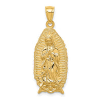 Load image into Gallery viewer, 14K Polished &amp; Textured Guadalupe Pendant
