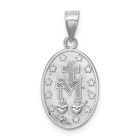 Load image into Gallery viewer, 14K White Polished Miraculous Medal Pendant
