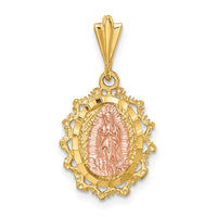 Load image into Gallery viewer, 14K Two-tone Polished St. Mary Medal Pendant
