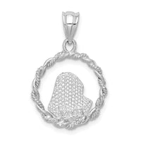 Load image into Gallery viewer, 14K White Brushed &amp; Polished Diamond-cut Virgin Mary Pendant
