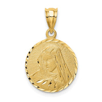 Load image into Gallery viewer, 14K Brushed Diamond-Cut Virgin Mary Pendant
