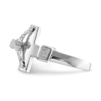 Load image into Gallery viewer, 14K White Polished INRI Crucifix Ring
