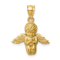 Load image into Gallery viewer, 14K Brushed &amp; Diamond-cut Angel Pendant
