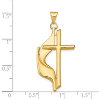 Load image into Gallery viewer, 14K Polished Cross w/Drape Pendant
