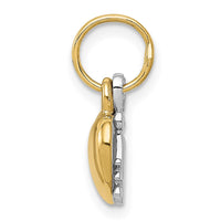 Load image into Gallery viewer, 14K Two-tone Polished Moveable Key and Heart Lock Charm
