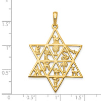 Load image into Gallery viewer, 14K Star Of David 12 Tribes Pendant
