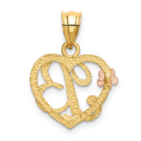 Load image into Gallery viewer, 14k Two-Tone Heart Letter B  Initial Pendant
