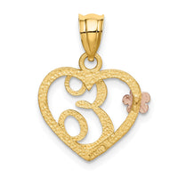 Load image into Gallery viewer, 14k Two-Tone Heart Letter E  Initial Pendant
