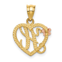 Load image into Gallery viewer, 14k Two-Tone Heart Letter H  Initial Pendant
