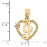 Load image into Gallery viewer, 14k Two-Tone Heart Letter I  Initial Pendant
