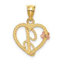 Load image into Gallery viewer, 14k Two-Tone Heart Letter J  Initial Pendant
