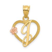 Load image into Gallery viewer, 14k Two-Tone Heart Letter J  Initial Pendant
