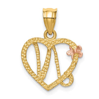 Load image into Gallery viewer, 14k Two-Tone Heart Letter N  Initial Pendant
