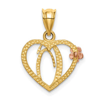 Load image into Gallery viewer, 14k Two-Tone Heart Letter O  Initial Pendant
