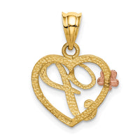 Load image into Gallery viewer, 14k Two-Tone Heart Letter P  Initial Pendant
