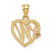 Load image into Gallery viewer, 14k Two-Tone Heart Letter W  Initial Pendant
