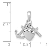 Load image into Gallery viewer, 14K White Gold 3D Faith, Hope and Charity Charm
