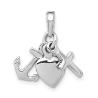 Load image into Gallery viewer, 14K White Gold 3D Faith, Hope and Charity Charm
