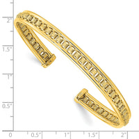 Load image into Gallery viewer, 14K Polished and Textured 6.80mm Oval Cuff Bangle Bracelet
